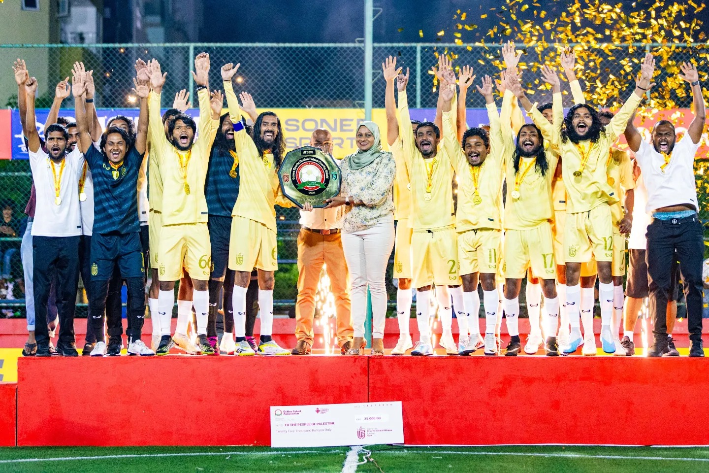 ގޯލްޑެން ފުޓްސަލްގެ ޗެރިޓީ ޝީލްޑް މެޗު ގަން ކާމިޔާބުކޮށްފި